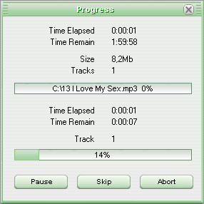 4Musics Multiformat Converter Encoding Window