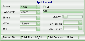 4Musics Multiformat Converter OGG Controls