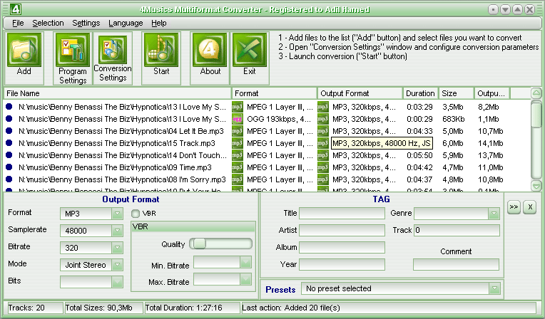 Screenshot of 4Musics Multiformat Converter