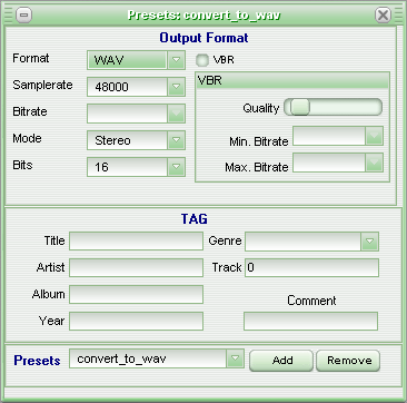 4Musics Multiformat Converter Shell Presets
