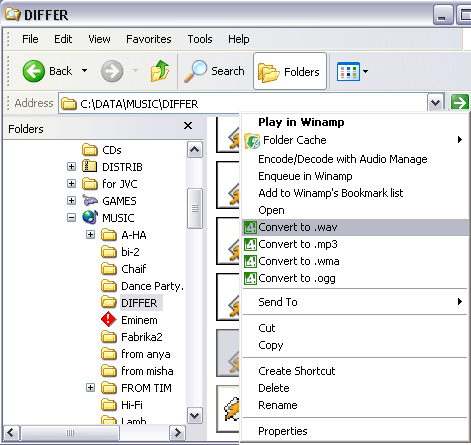 4Musics Multiformat Converter Shell Integration in Windows Explorer